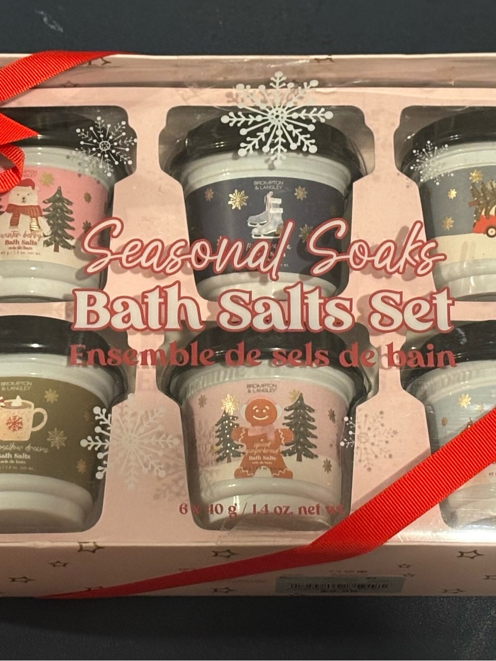 Bath Salts Set - Assorted Holiday Scents (Pink)